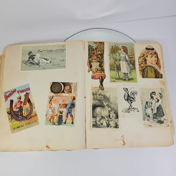 1800s Antique Scrapbook Loaded With Hundreds Of Cards Amazing Historical Book - Picture 13 of 16
